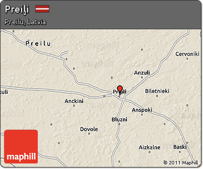 Shaded Relief 3D Map of Preiļi