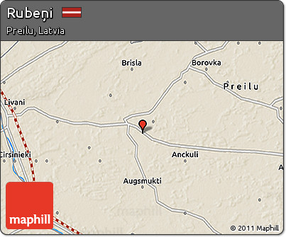 Shaded Relief 3D Map of Rubeņi