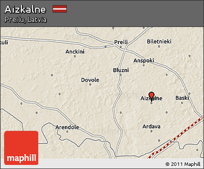 Shaded Relief 3D Map of Aizkalne