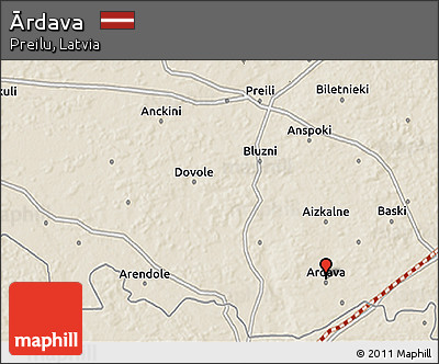 Shaded Relief 3D Map of Ārdava
