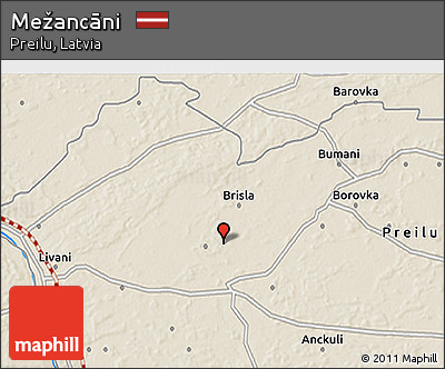 Shaded Relief 3D Map of Mežancāni