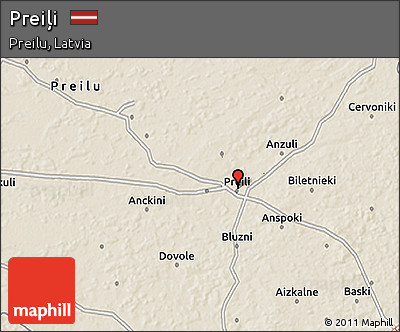 Shaded Relief 3D Map of Preiļi
