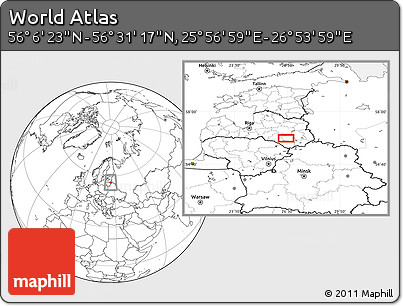 Blank Location Map of the Area around 56° 18' 50" N, 26° 25' 29" E