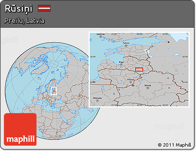 Gray Location Map of Rūsiņi