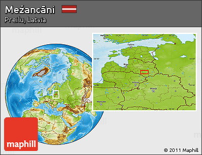 Physical Location Map of Mežancāni