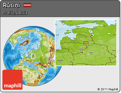 Physical Location Map of Rūsiņi