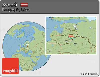 Savanna Style Location Map of Svenči