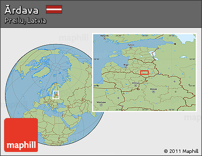 Savanna Style Location Map of Ārdava