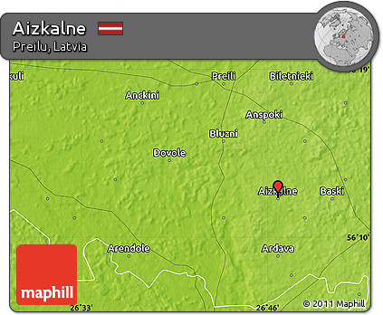 Physical Map of Aizkalne