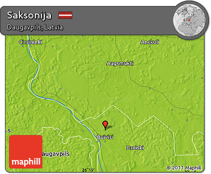 Physical Map of Saksonija