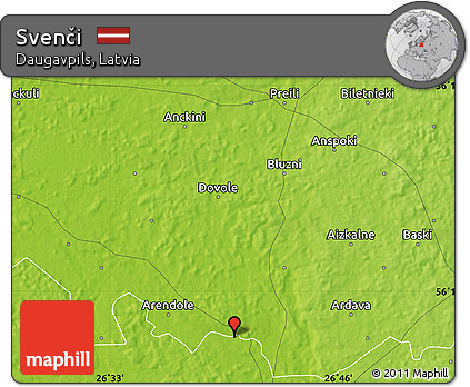 Physical Map of Svenči