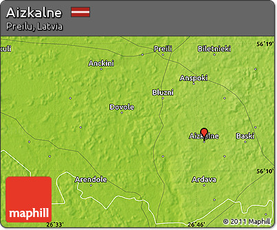 Physical Map of Aizkalne