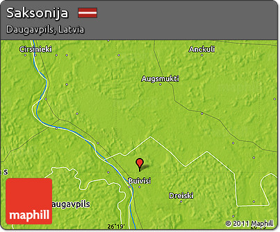 Physical Map of Saksonija