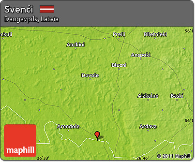 Physical Map of Svenči