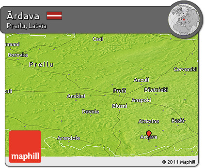 Physical Panoramic Map of Ārdava