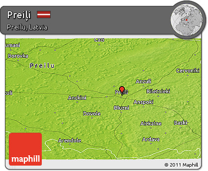 Physical Panoramic Map of Preiļi