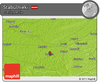Physical Panoramic Map of Stabulnieki