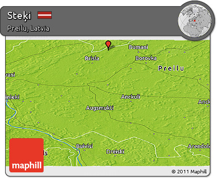 Physical Panoramic Map of Steķi