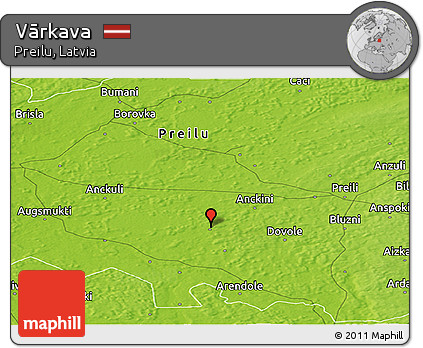 Physical Panoramic Map of Vārkava