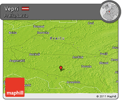 Physical Panoramic Map of Vepri