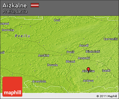 Physical Panoramic Map of Aizkalne