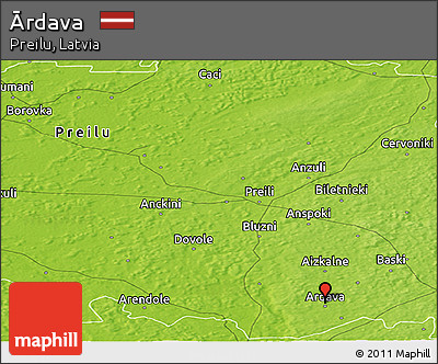 Physical Panoramic Map of Ārdava
