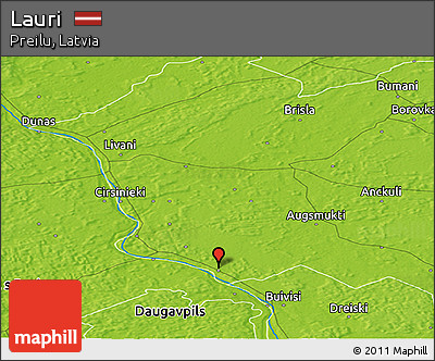 Physical Panoramic Map of Lauri