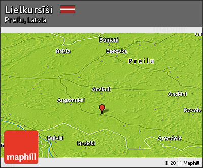 Physical Panoramic Map of Lielkursīši