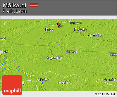 Physical Panoramic Map of Mālkalni