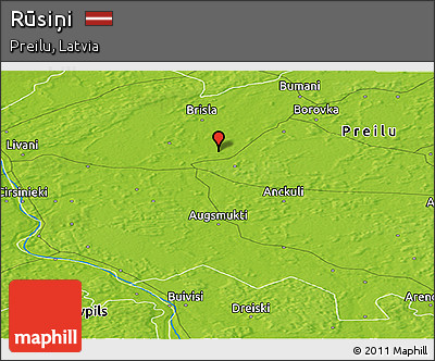 Physical Panoramic Map of Rūsiņi
