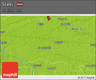 Physical Panoramic Map of Steķi