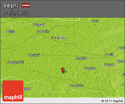 Physical Panoramic Map of Vepri