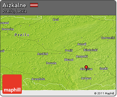 Physical Panoramic Map of Aizkalne