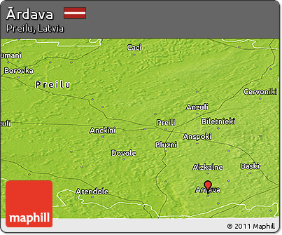Physical Panoramic Map of Ārdava