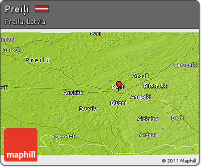 Physical Panoramic Map of Preiļi
