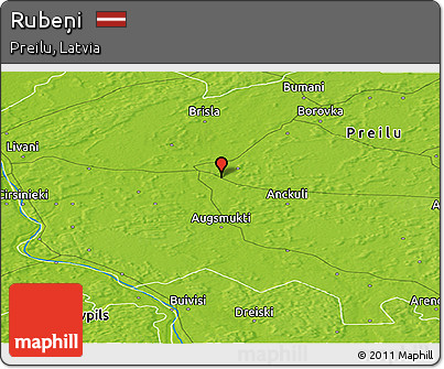 Physical Panoramic Map of Rubeņi