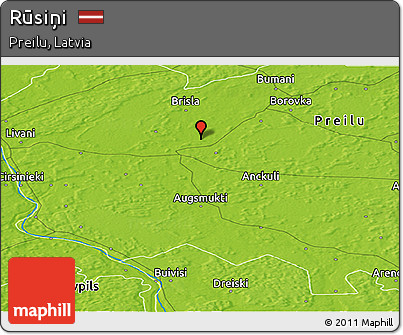 Physical Panoramic Map of Rūsiņi