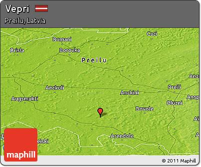Physical Panoramic Map of Vepri