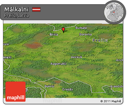 Satellite Panoramic Map of Mālkalni