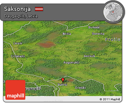 Satellite Panoramic Map of Saksonija
