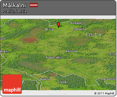 Satellite Panoramic Map of Mālkalni