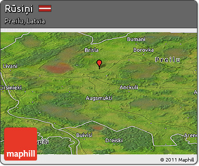 Satellite Panoramic Map of Rūsiņi