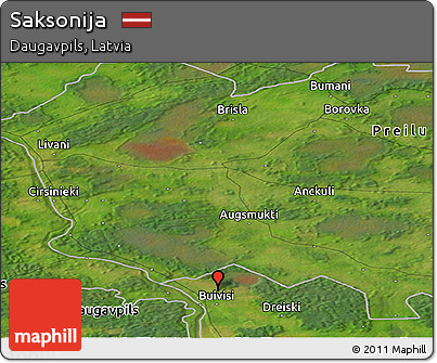 Satellite Panoramic Map of Saksonija