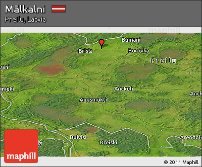 Satellite Panoramic Map of Mālkalni