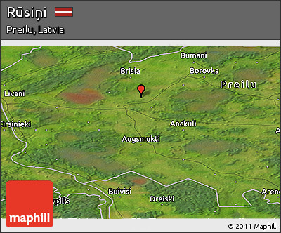 Satellite Panoramic Map of Rūsiņi