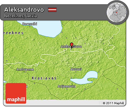 Physical 3D Map of Aleksandrovo