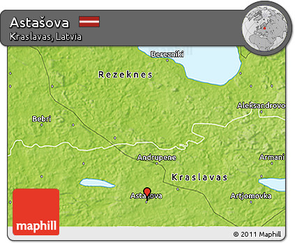 Physical 3D Map of Astašova