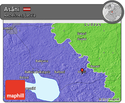 Political 3D Map of Asāni