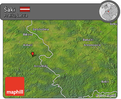 Satellite 3D Map of Šaki