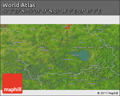 Satellite 3D Map of the Area around 56° 18' 50" N, 27° 16' 29" E